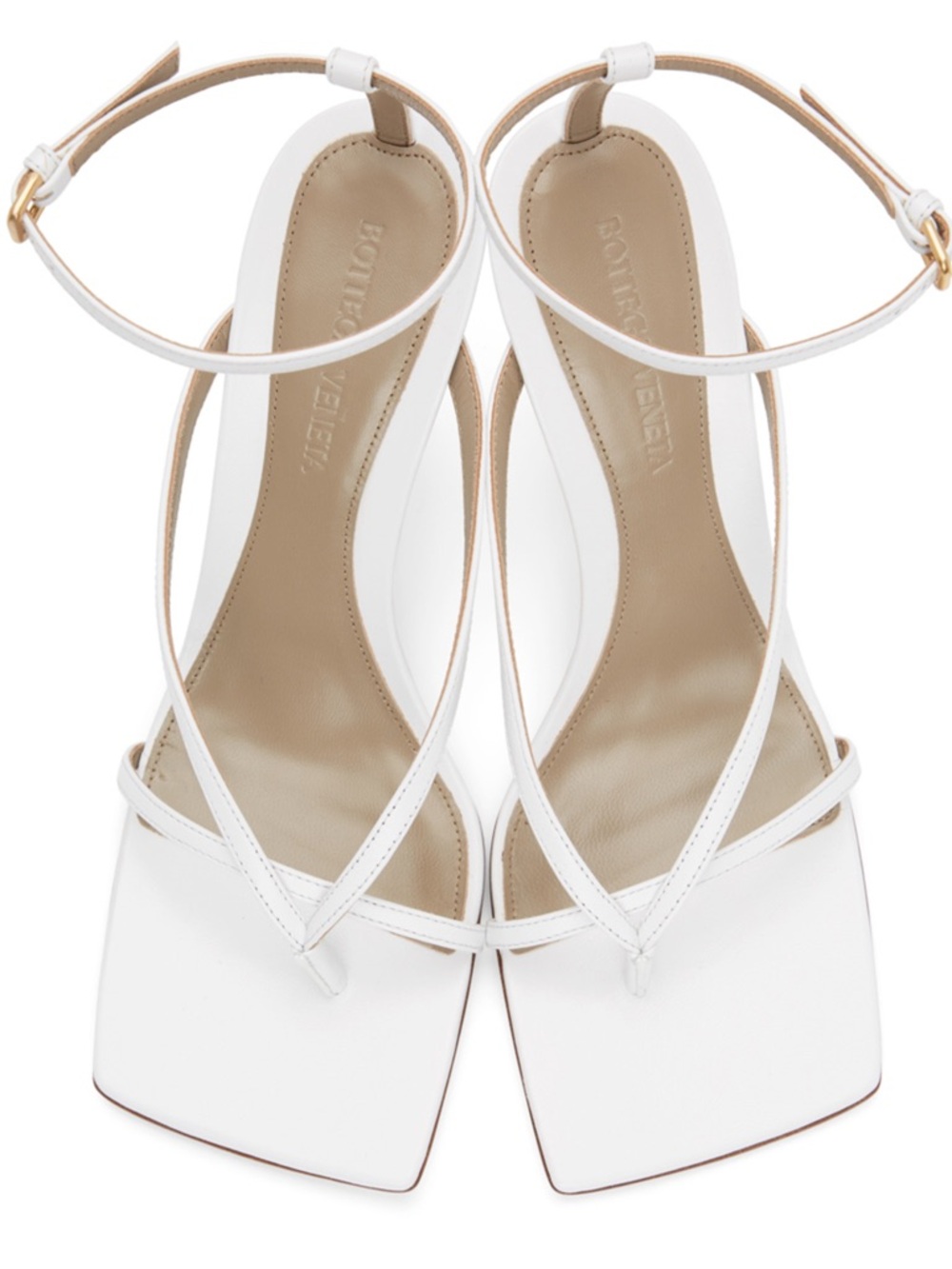 Bottega Veneta Elegant White Strappy Heels